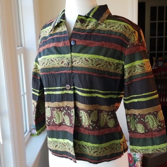 VINTAGE! Erin of London Striped Jacket - Picture 1 of 7